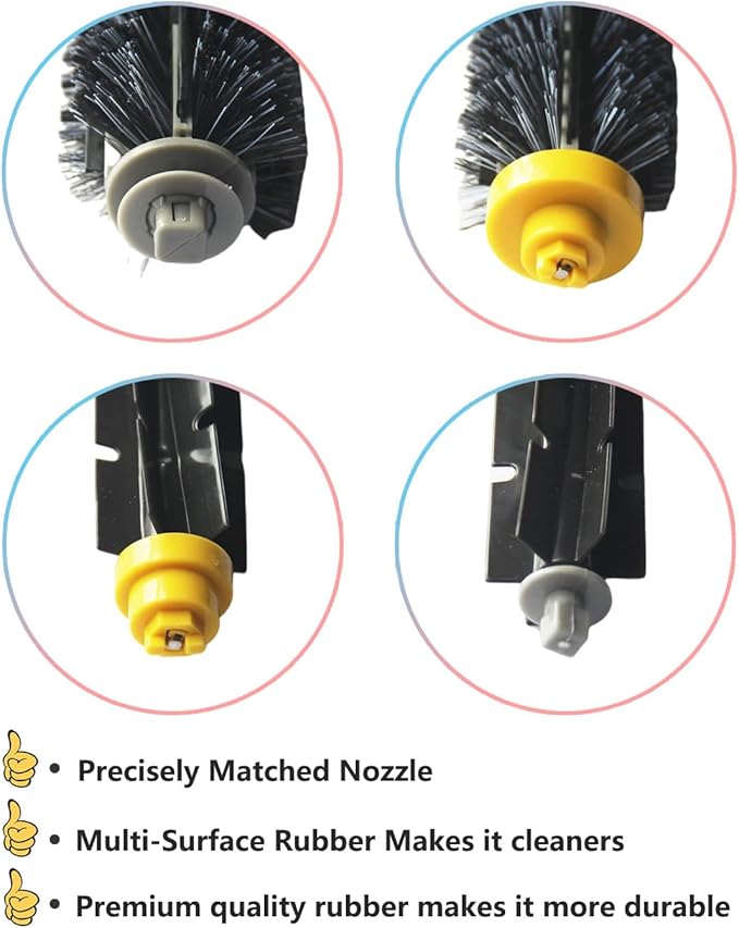 Replacement Parts Kit Includes Bristle & Flexible Beater Brush & Armed-3 Side Brush & Filters for iRobot Roomba 600 Series 614 618 620 630 640 650 651 660 665 670 680 685 690 692 694 695 Vacuum