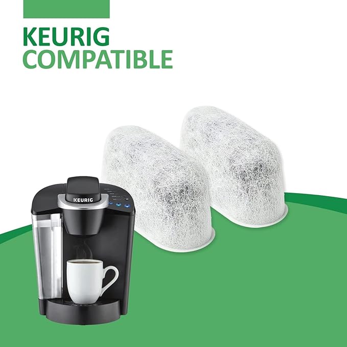 Pack of 6 Replacement Charcoal Water Filters for Keurig and Breville BWF100 Coffee Machines - Keurig 2.0 1.0 and Breville BWF100 Compatible Filters Fit Both Newer & Older Models Coffee Makers