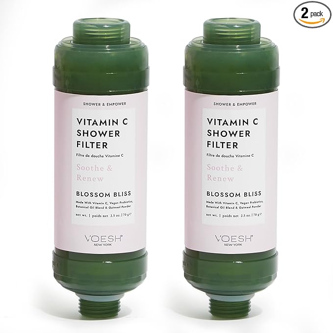 VOESH Vitamin C Shower Filter, Blossom Bliss, Shower Aromatherapy, Water Purifier, Water Softener, Vegan Probiotics, Spa Shower Head, Water Filter, Shower Self-Care