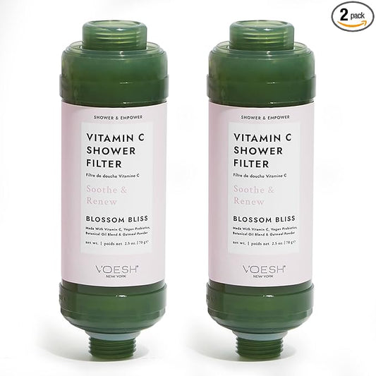 VOESH Vitamin C Shower Filter, Blossom Bliss, Shower Aromatherapy, Water Purifier, Water Softener, Vegan Probiotics, Spa Shower Head, Water Filter, Shower Self-Care