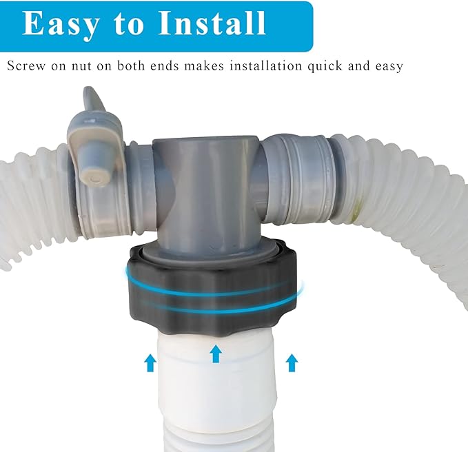 1.5" Pool Pump Hose for Intex Sand Filter Pump & Saltwater System, 59" Long Pool Sand Filter Hose 29060E Replacement for Coleman Above Ground Pool Filter - 2 PCS