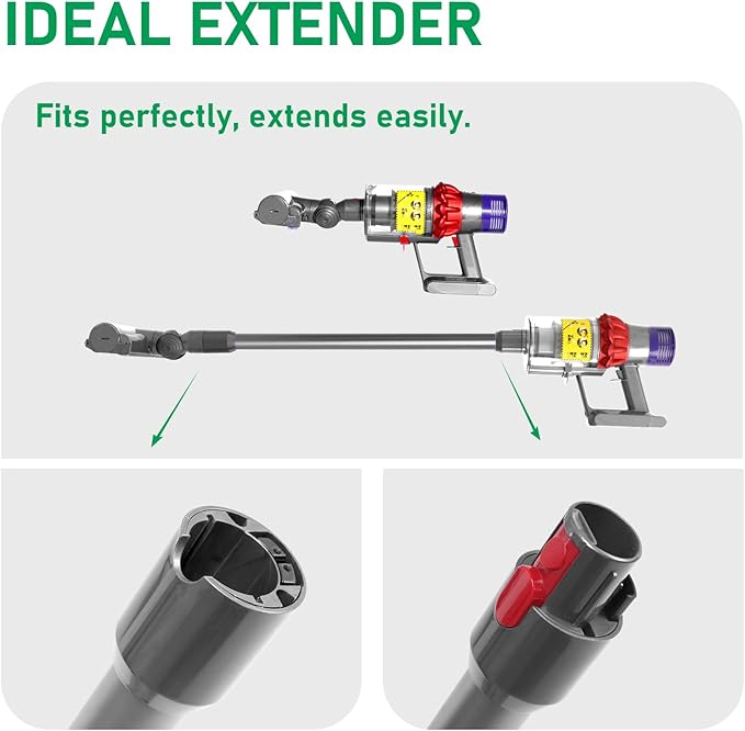 Replacement Extension Wand Tube Quick Release Compatible with Dyson V15 V11 V10 V8 V7 Vacuum Accessories Parts, 28.7in Extension Cleaner Attachment for Home Office Grey