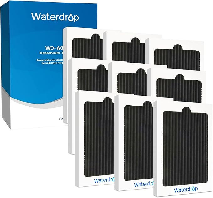 Waterdrop Paultra Replacement for Frigidaire® & Electrolux® EAFCBF®, Paultra® Refrigerator Air Filter, Pure Air Ultra®, SCPUREAIR2PK, 242047801, 242061001, 242047804, Carbon Activated Filter, 9 Pack