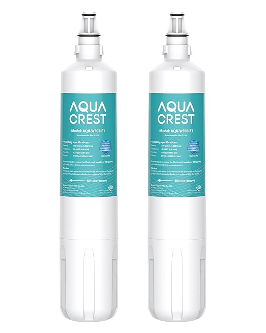 AQUA CREST F-1000 Water Filter, Replacement for InSinkErator® F-1000, F-2000, F-3000, AquaPure AP Easy C-Complete, 500 Gallons, NSF/ANSI 42, 2 Pack