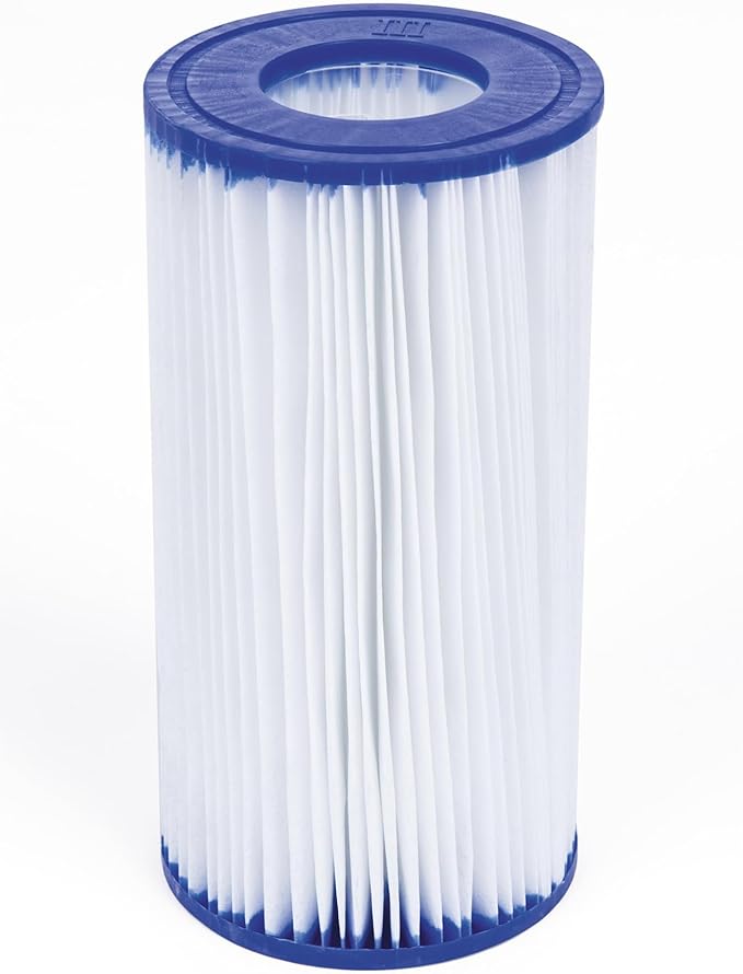 Bestway 58012E Type III/A Outdoor Swimming Pool Filter Pump Cartridge Replacement 4.2"x8" for Use in 500/800/1500 Gallon Filter Pumps (6 Pack)