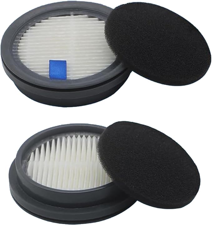 Replacement A200 HEPA Filters for Afoddon A200Pro NEQUARE S12 S25 S26 ORFELD B08/C10A/C10G Series Cordless Vacuum, 2 pcs HEPA Filters and 2 pcs Sponge Filters