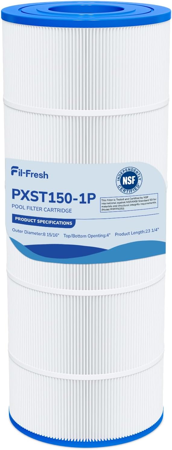 Fil-fresh PXST150 Pool Filter Cartridges Compatible with Hayward XStream CC1500, Replacement for Hayward CCX1500RE, Pleatco PXST150, Unicel C-8316, 150 sq.ft