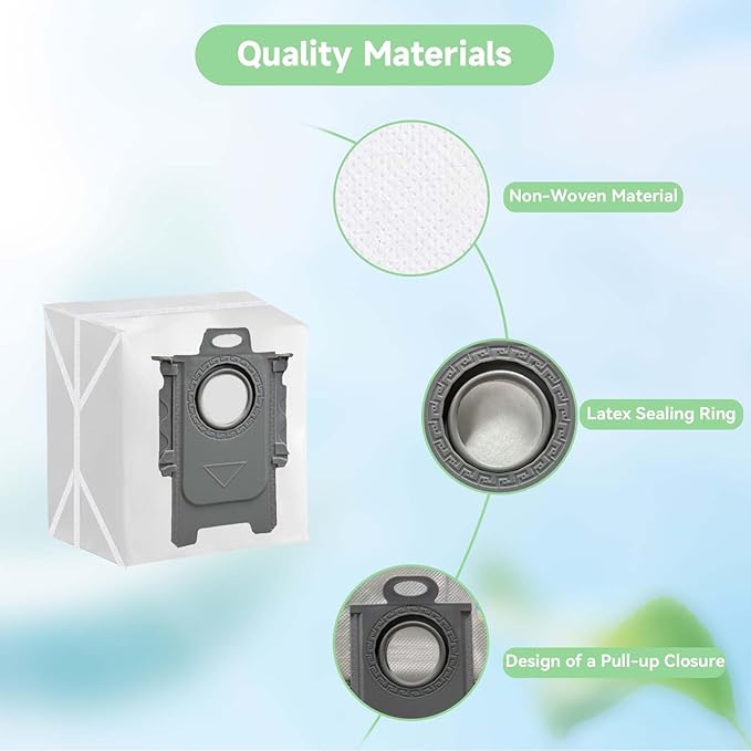 WAIKAS 20 Pack Vacuum Bags for Roborock Q7 M5+, Q10 S5+, Q10 X5+, Q7 Max+, Q7+, Q5+, Q5 Max+, Q5 Max Plus, S7 Max Ultra, S7 MaxV Ultra, S8 Pro Ultra, S8+, Q5DuoRoller+, Robot Vacuum Cleaner Dust Bags