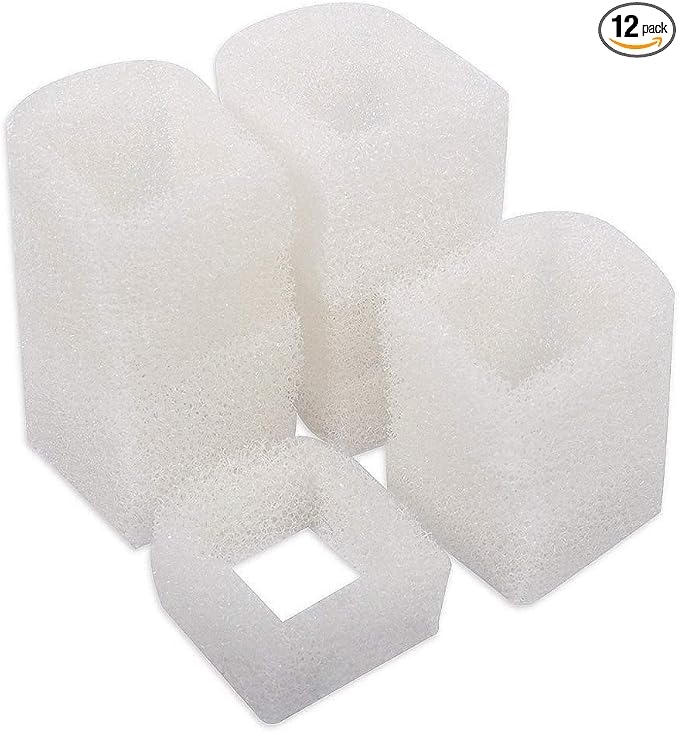 Cat Water Fountain Filter Replacement, Pet Fountain Replacement Foam Filters Compatible with Petsafe Drinkwell Pet Fountain Filters for Drinkwell Stainless Steel 360 Water Fountain 12PCS