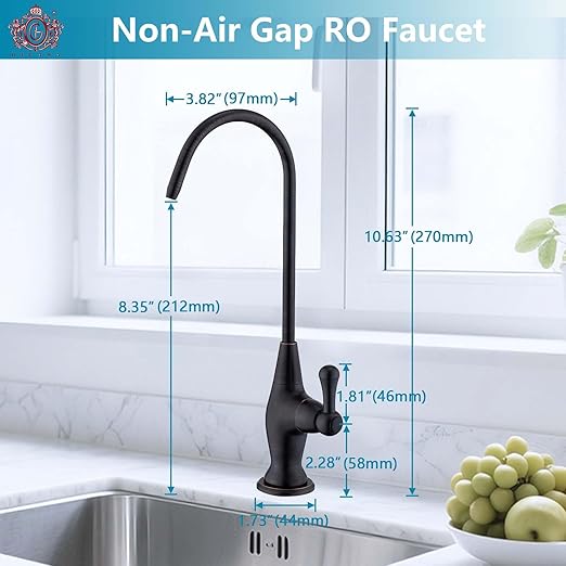 Sink Drinking Water Faucet, Sink Water Filter System, Suitable for Most Reverse Osmosis or Water Filtration Systems, Stainless Steel Reverse Osmosis Faucet for Kitchen Bar, Oil Rubbed Bronze