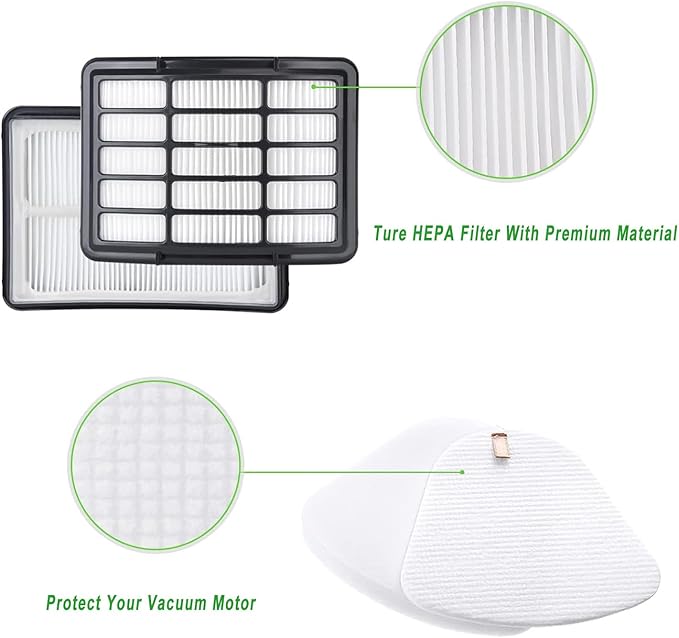 NV350 NV360 NV356E ZU503AMZ Replacement Filters for Shark Navigator Lift Away Vacuum, Fits NV351 NV352 NV355 NV356 NV357 NV370 NV380 CU500 UV440 UV490 UV500, Replaces XFF350 XHF350, 4+2 Pack