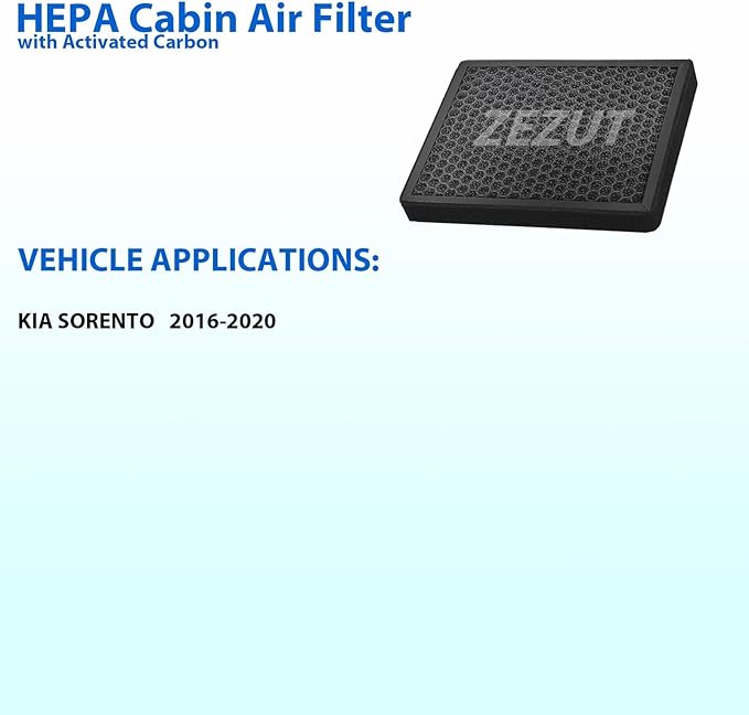 Cabin Air Filter, for Kia Sorento 2016 2017 2018 2019 2020, Honeycomb Structured with Activated Carbon Beads, Durable and sturdy (CF12161)