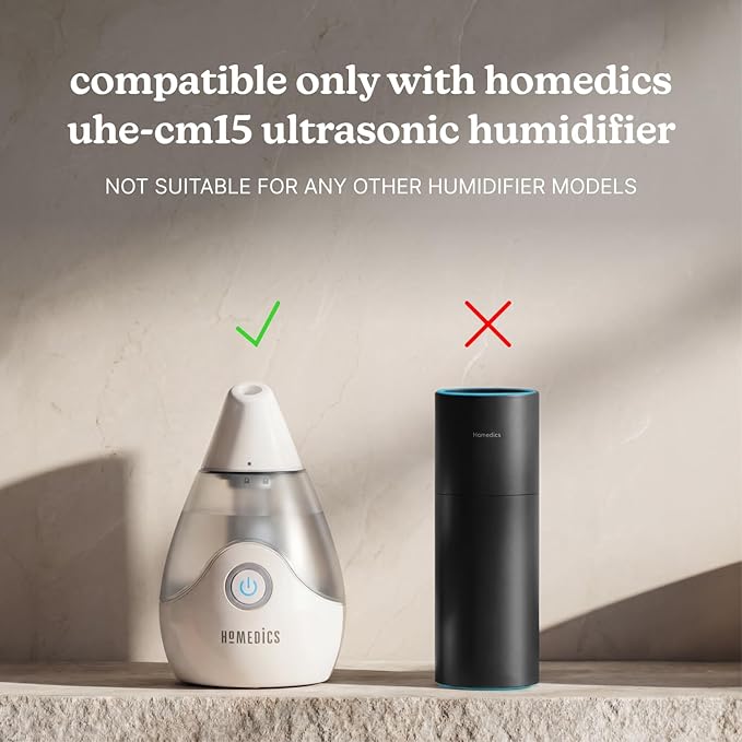 Homedics TotalComfort Personal Humidifer Replacement Wicks, 4 Pack - Works with Homedics UHE-CM15 Ultrasonic Humidifier – Humidifier Filter Replacement Prevents Mineral Build-Up