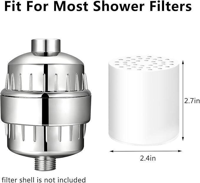 4 Pack 20 Stage Shower Filter Replacement Cartridge to Remove Chlorine Fluoride Heavy Metal, Shower Cartridge Filter for Hard Water, High Output Water Softener for Skin & Hair Healthy