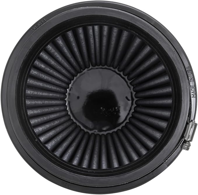 K&N Dryflow Lifetime Universal Clamp-On Air Filter: Dry Synthetic, Washable, Oil-Free: Flange Diameter: 6 In, Filter Height: 6 In, Flange Length: 1 In, Shape: Round Tapered, RU-3102HBK