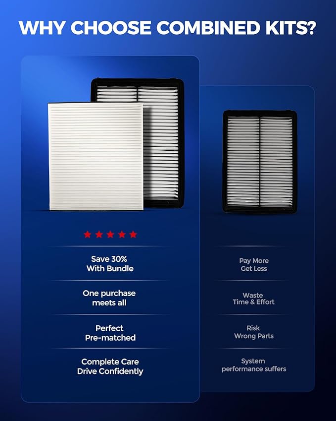 KAX Engine & Cabin Air Filter Kit, Replacement for Hyundai Palisade 2020-2025, Replace# CA11943 CF12936