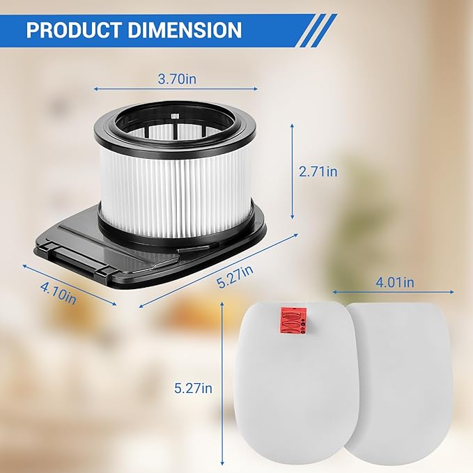 2 Pack HEPA + 4 Pack Foam & Felt Filter Replacement for Shark IZ662H Vertex Pro Lightweight Cordless Stick Vacuum | Replace Part XHFIZ500 & XFFKIZ600