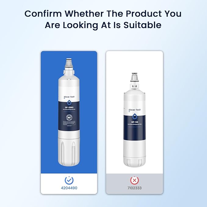 GLACIER FRESH Replacement for 4204490 Water Filter and 7007067 Air Purification Cartridge Combo Pack, Compatible with Sub-Zero 4204490, 4290510 Water Filter, 7042798/7007067 Air Filter(1+1)
