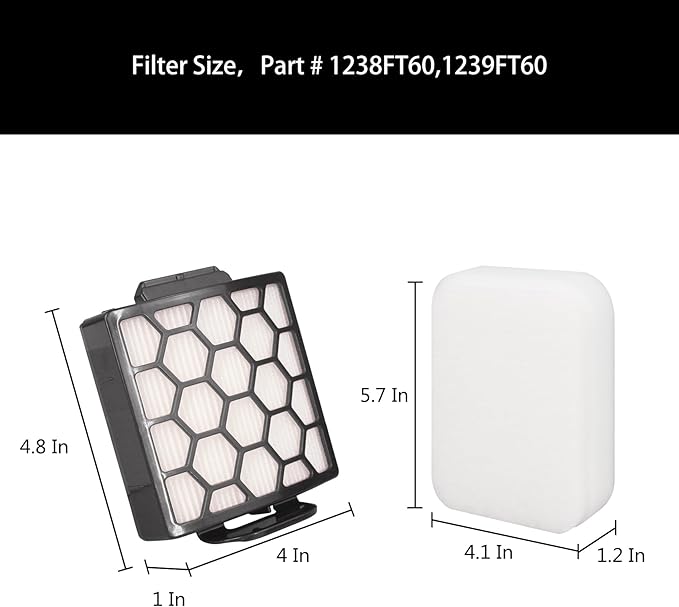 Replacement Filter Compatible with Shark ZU55 ZU55 12 ZU55 U4 NV250 NV255 Navigator Swivel Pro Complete Upright Vacuum