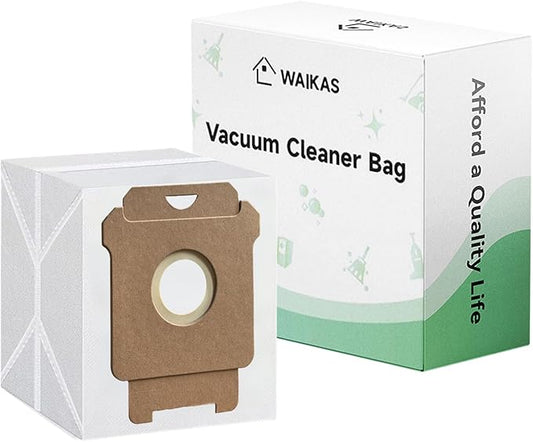 WAIKAS 18 Pack Vacuum Bags for iRobot Roomba 104 105 405 504 505 507 705 Combo 10 Max, i7 i7+ i3+ i4+ i5+ i6+ i8+ j5+ j6+ j7+ j8+ j9+ s9+, i s j Vac Series, All Clean Base Automatic Dirt Disposal Bags