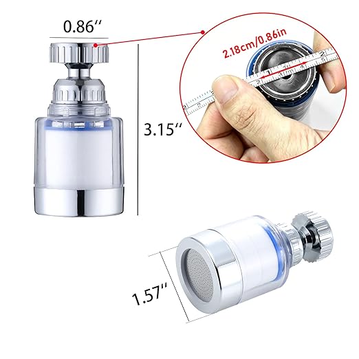 360-Degree Rotating Faucet Filter Sink Water Faucet Filter Water Purifier Faucet Filter Purifier for Kitchen and Bathroom,Removes Heavy Metals and Hard Water(Blue)