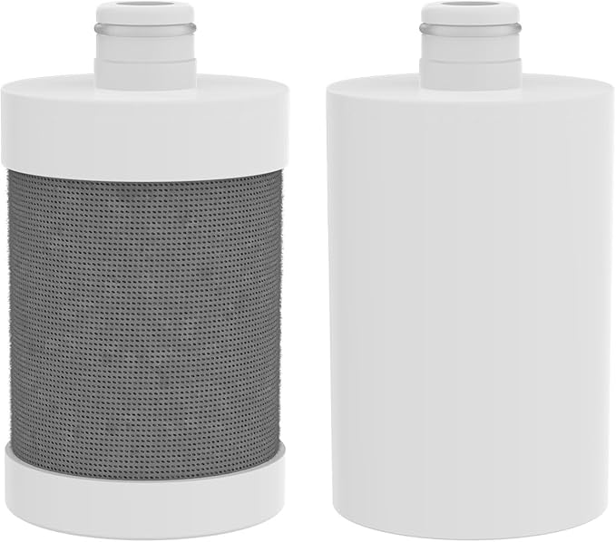 Shower Filter Replacement Cartridges Set, 1 Multi-Stage Filter & 1 Carbon Fiber Filter, Dual Filtration for Chlorine, Heavy Metals & Odor Removal, Skin & Hair Care, 2 pieces per set