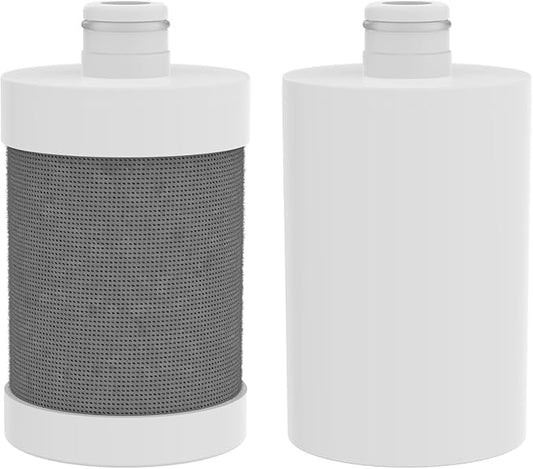 Shower Filter Replacement Cartridges Set, 1 Multi-Stage Filter & 1 Carbon Fiber Filter, Dual Filtration for Chlorine, Heavy Metals & Odor Removal, Skin & Hair Care, 2 pieces per set