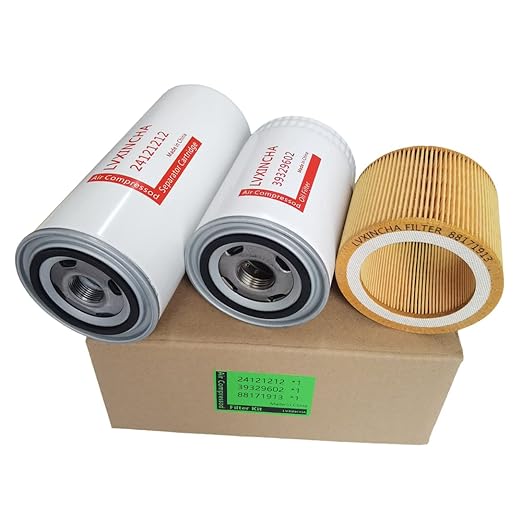 Oil Separator 24121212 Oil Filter 39329602 Air Filter 88171913 Filter Kit Compatible Air Compressor LVXINCHA Filter Replacement Part