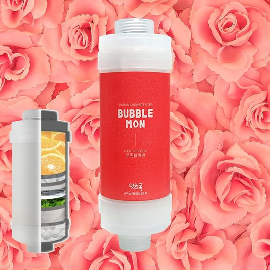 BUBBLEMON Shower Filter (Rose Blossom) Vitamin C Shower Filter Skin Moisturizing Protect Skin Dry Made in Korea