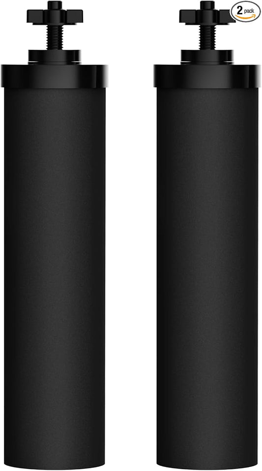 Waterdrop Black Water Filter, Replacement for Berkey®, Purewell®, ProOne®, BB9-2® Carbon Filters, Waterdrop Gravity Water Filter System, NSF/ANSI 42&372 Certified Water Filter, 2 Pack