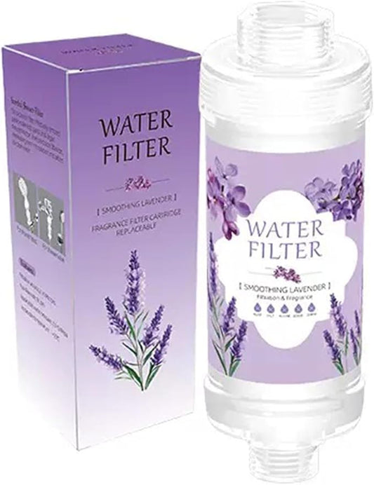 Vitamin C Shower Filter for Hard Water Filter Shower Aromatherapy Replacement Cartridge Bathroom Accessories Remove Chlorine Fluoride Heavy Metals Improves Skin Condition Protects Hair Lavender