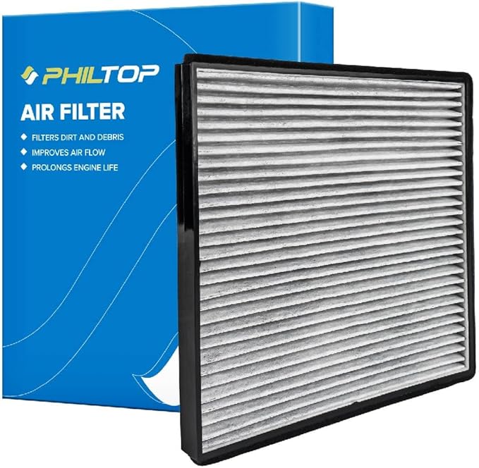 PHILTOP HEPA Cabin Air Filter w/Activated Carbon, Compatible with CF11667 Chevrolet Camaro 2010-2015, Filter Up Dust Pollen Odor