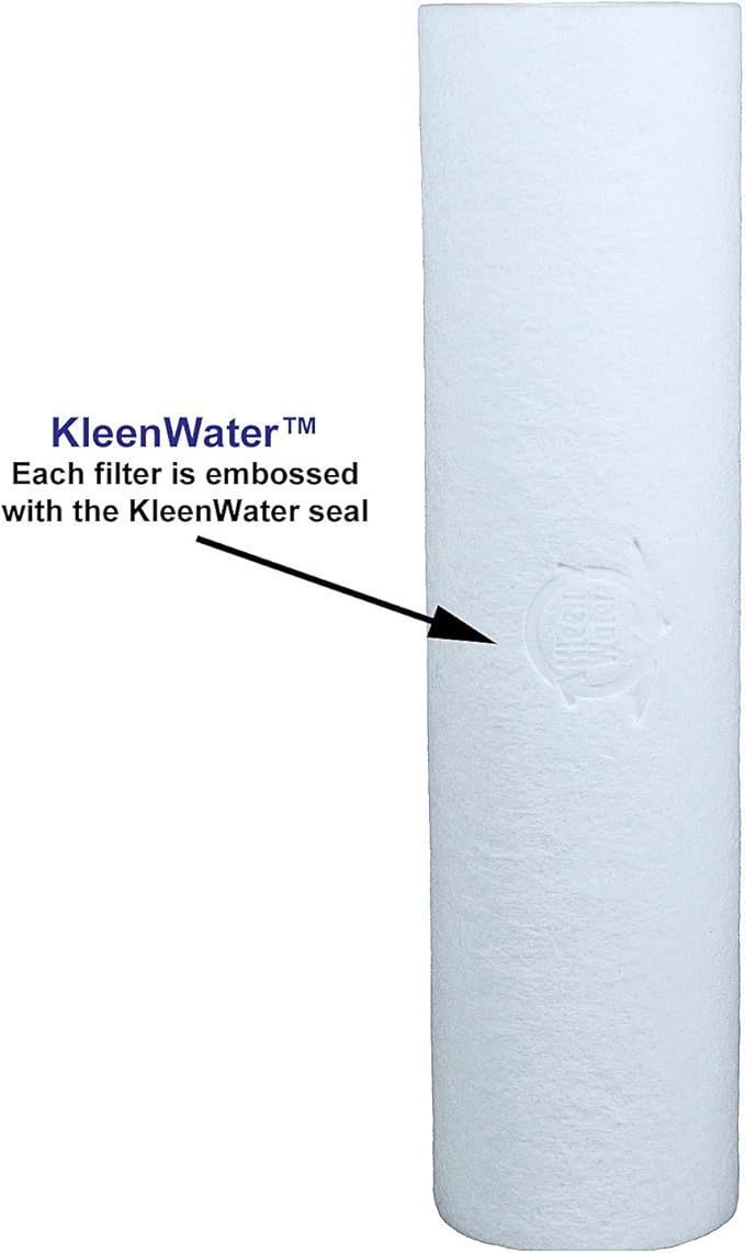 KleenWater KW2510G Compatible With GE GXWH04F GXWH20F GXWH20S, 2.5 x 10 Inch Replacement Melt Blown Water Filter Cartridges, 20 Micron, Set of 3, Include O-Ring (1)