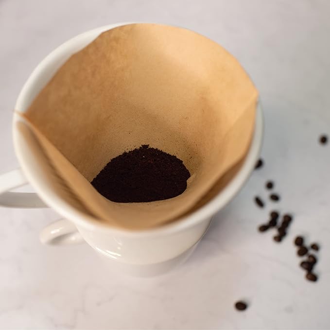 Cilio Coffee Dripper-#4 Medium, White Porcelain-Manual Filter Holder for Smooth Drip Coffee & Pour Over Brewing-Dishwasher Safe, Non Plastic.