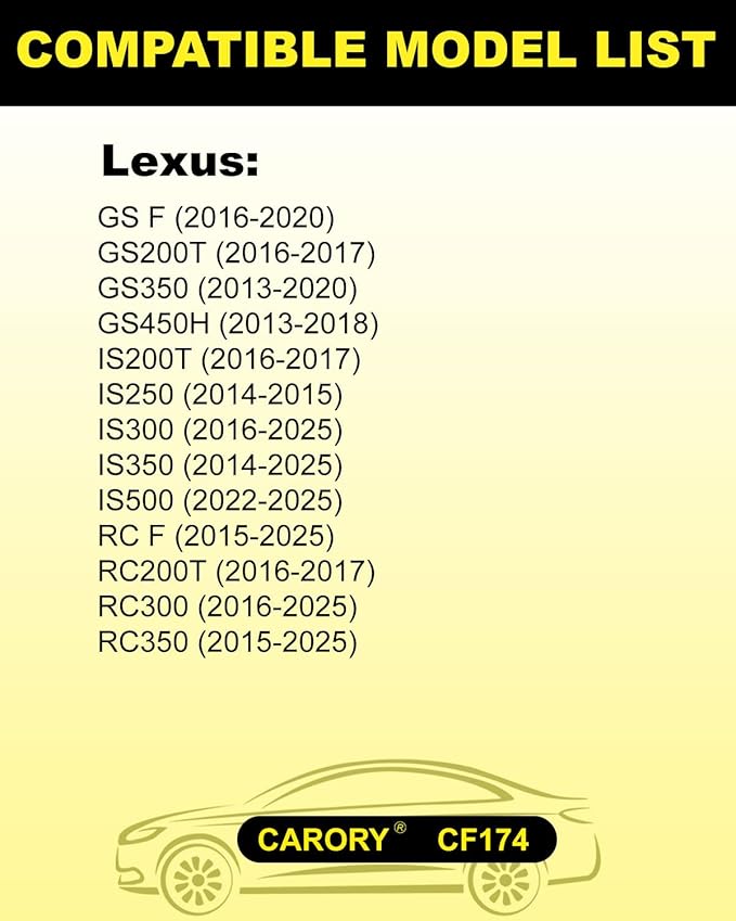 CARORY Cabin Air Filter w/Activated Carbon for Lexus IS300 (2016-2025), IS350 (2014-2025), IS250 (2014-2015), RC350 (2015-2025), GS350 (2013-2020), OE# 87139-30100, 87139-YZZ99, CF10074, XC10218C