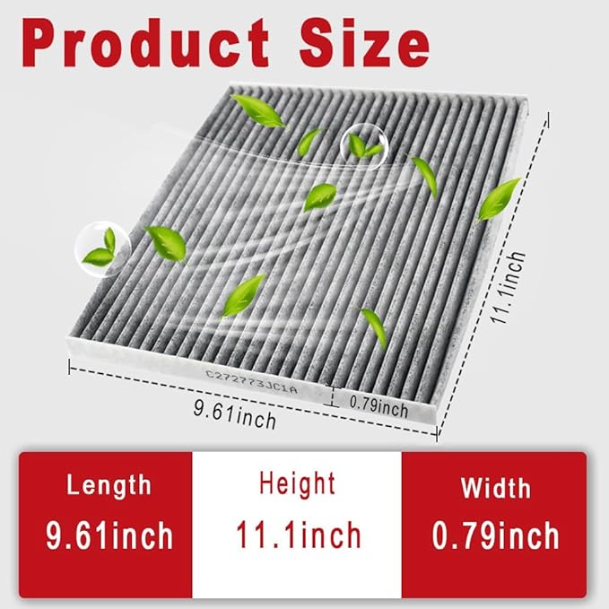 CF11776 Cabin Air Filter with Activated Carbon for 2013-2018 Nissan Altima (3.5L ENGINE), 2013-2020 Nissan Pathfinder, 2015-2020 Nissan Murano, 2014-2020 Infiniti QX60, 2013 Infiniti JX35
