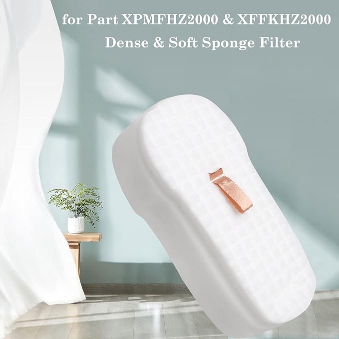 4 Pack Foam & Felt Filter Kit Vacuum Filters, 1 Pack Soft Roller Replacement for Shark HZ2002 HZ2000 Vertex Ultralight DuoClean PowerFins Stick Vacuum, for Part XFFKHZ2000, 125CU2002