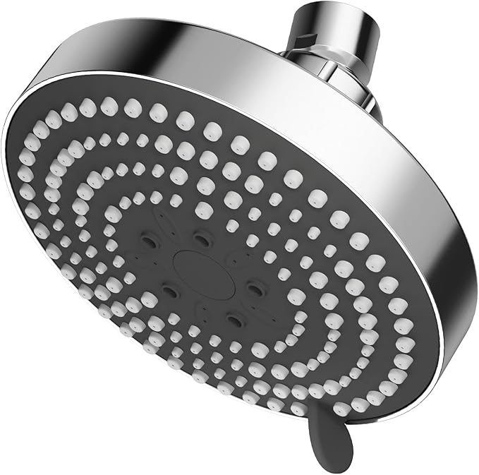 OFFO Shower Head, High Pressure Shower Head with 6 Mode, Fixed Showerheads for Strong Water Flow & Relaxing Shower Experience, Chrome