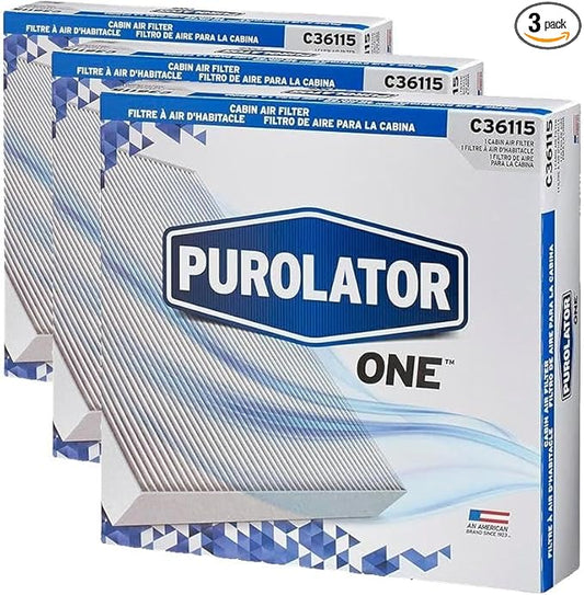 Purolator C36115 Automotive Cabin Air Filter, Car & Truck Passenger Compartment OEM Filter Replacement for Subaru WRX, Forester, Crosstek, and more (Pack of 3)