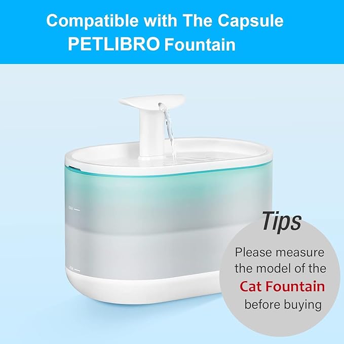 32 Packs Replacement Cat Water Fountain Filters Compatible with PETLIBRO Capsule Pet Fountain: PLWF002,71oz/2.1L Ultra Quiet-BPA-Free, Two Flow Modes Pet Water Dispenser