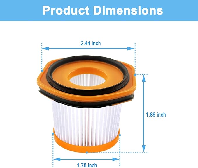8 Pack Vacuum Filter Replacement for Shark WS620 WS632 WS630 Filter,Combatible With Shark Wandvac System WS633 WS632RGBRN WS632PKBRN WS632GNBRN WS632GDBRN WS632BLBRN, Replacement to Part # XFFWV360