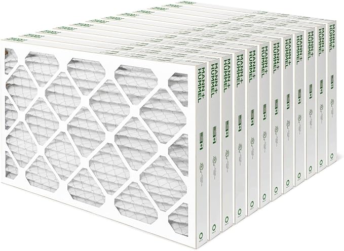 Mann+Hummel 18x24x2 MERV 8 Pleated HVAC AC Furnace Air Filters. Case of 12. (Exact Size: 17.38 x 23.38 x 1.75 Inches)