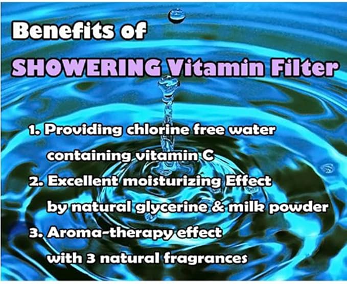 2 pack, Generic Vitamin C Shower Head Filter, Remove Chlorine & Impurities, Easy Installation, Filtered Shower Water for Healthier,Lemon scented