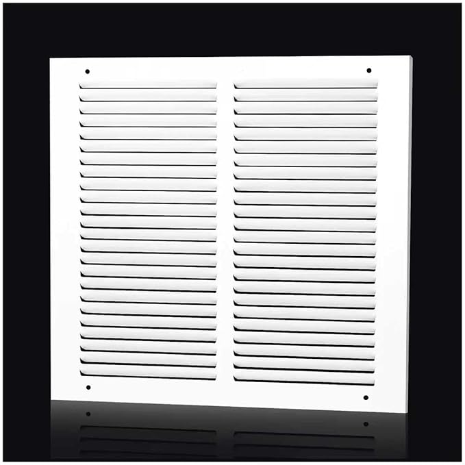12x12 Return Air Vent Cover for 12 x 12 Inch Duct Opening,12x12 Air Return Grille for Wall or Ceiling,Solid Steel HVAC AC Cold Air Return Vent Cover Without Filter Housing,Outer Size:13.75"X13.75"