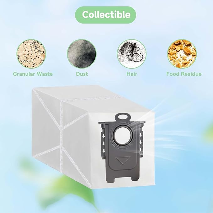 WAIKAS 14 Pack Vacuum Bags for Roborock Qrevo Edge S5A, Qrevo Curv 2 Flow, Saros 20, QV 35S, S8 Max Ultra, Qrevo Master, Qrevo Edge, Qrevo Slim, Qrevo 2R3W, Qrevo S, Qrevo Plus, Qrevo Series Dust Bags