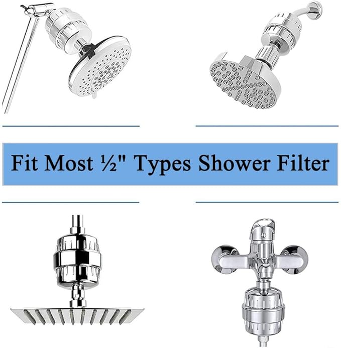 2PCS Shower Filter Replacement Cartridge for Aqua Bliss SF100 SF220,15 Stage Shower Filter for Hard Water Chlorine Reducing Shower Water Head Filter Cartridge,High Output Revitalizing Shower Filter