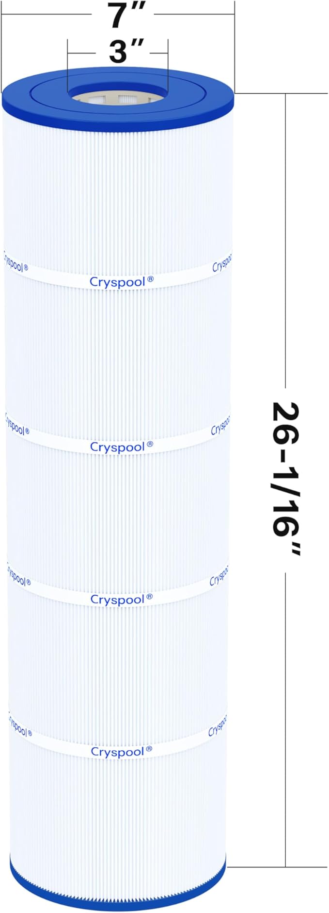 Cryspool® 07077 Filter Compatible with CCP420, Clean and Clear Plus 420, PCC105-PAK4, R173576, 570-0425-07, C-7471, 178584, 817-0106, FC-6470, 4×105 Sq. Ft Pool Filter Cartridges, 4 Pack