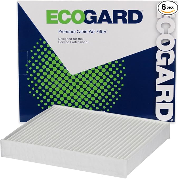 ECOGARD XC10622 Cabin Air Filter Fits 2019-2025 Toyota RAV4, Corolla, 2020-2025 Subaru Outback, 2019-2025 Ascent, 2016-2024 Toyota Prius, 2021-2024 Venza, RAV4 Prime (Pack of 6)