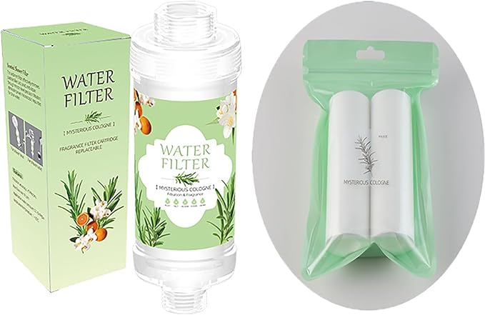 Vitamin C Shower Head Filter for Hard Water Filter + 2 Shower Aromatherapy Replacement Cartridge Bathroom Accessories Remove Chlorine Fluoride Heavy Metals Cologne