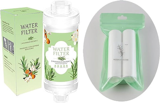 Vitamin C Shower Head Filter for Hard Water Filter + 2 Shower Aromatherapy Replacement Cartridge Bathroom Accessories Remove Chlorine Fluoride Heavy Metals Cologne